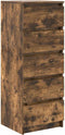 vidaXL - Dressoir - met - lades - 37,5x35x99 - cm - spaanplaat - gerookt - eikenhout
