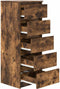vidaXL - Dressoir - met - lades - 37,5x35x99 - cm - spaanplaat - gerookt - eikenhout