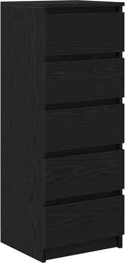 vidaXL - Dressoir - met - lades - 37,5x35x99 - cm - spaanplaat - zwart - eikenkleurig