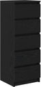 vidaXL - Dressoir - met - lades - 37,5x35x99 - cm - spaanplaat - zwart - eikenkleurig