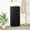 vidaXL - Dressoir - met - lades - 37,5x35x99 - cm - spaanplaat - zwart - eikenkleurig