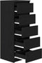 vidaXL - Dressoir - met - lades - 37,5x35x99 - cm - spaanplaat - zwart - eikenkleurig