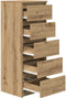 vidaXL - Dressoir - met - lades - 37,5x35x99cm - spaanplaat - artisanaal - eikenhout