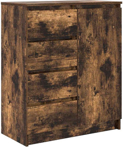 vidaXL - Dressoir - met - lades - 71x35x84 - cm - spaanplaat - gerookt - eiken
