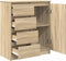 vidaXL - Dressoir - met - lades - 71x35x84 - cm - spaanplaat - sonoma - eikenkleurig