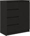 vidaXL - Dressoir - met - lades - 71x35x84 - cm - spaanplaat - zwart - eikenkleurig