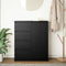 vidaXL - Dressoir - met - lades - 71x35x84 - cm - spaanplaat - zwart - eikenkleurig