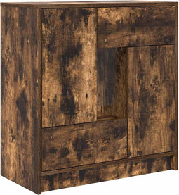 vidaXL - Dressoir - met - lades - en - deuren - 70,5x34x74,5 - cm - gerookt - eiken