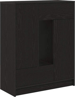 vidaXL - Dressoir - met - lades - en - deuren - 73x31x90 - cm - zwart - eikenkleurig