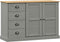 vidaXL - Dressoir - met - lades - VIGO - 113x40x75 - cm - massief - grenenhout - grijs