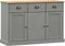 vidaXL - Dressoir - met - lades - VIGO - 113x40x75 - cm - massief - grenenhout - grijs