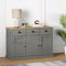 vidaXL - Dressoir - met - lades - VIGO - 113x40x75 - cm - massief - grenenhout - grijs