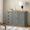 vidaXL - Dressoir - met - lades - VIGO - 113x40x75 - cm - massief - grenenhout - grijs