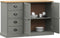vidaXL - Dressoir - met - lades - VIGO - 113x40x75 - cm - massief - grenenhout - grijs
