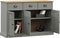 vidaXL - Dressoir - met - lades - VIGO - 113x40x75 - cm - massief - grenenhout - grijs