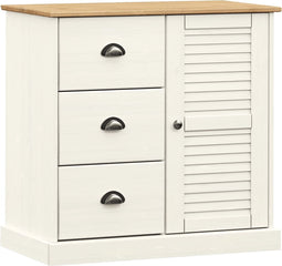 vidaXL - Dressoir - met - lades - VIGO - 78x40x75 - cm - massief - grenenhout - wit