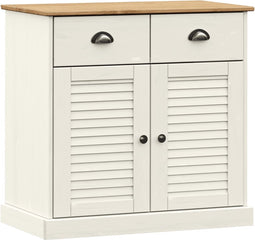 vidaXL - Dressoir - met - lades - VIGO - 78x40x75 - cm - massief - grenenhout - wit