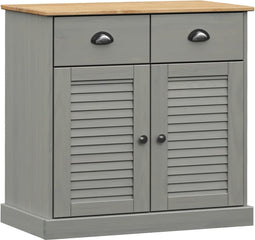 vidaXL - Dressoir - met - lades - VIGO - 78x40x75 - cm - massief - grenenhout - grijs