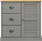 vidaXL - Dressoir - met - lades - VIGO - 78x40x75 - cm - massief - grenenhout - grijs