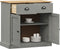 vidaXL - Dressoir - met - lades - VIGO - 78x40x75 - cm - massief - grenenhout - grijs
