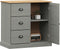 vidaXL - Dressoir - met - lades - VIGO - 78x40x75 - cm - massief - grenenhout - grijs