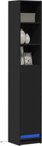 vidaXL - Dressoir - met - LED - 36x32,5x200 - cm - bewerkt - hout - zwart