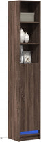 vidaXL - Dressoir - met - LED - 36x32,5x200 - cm - bewerkt - hout - bruin - eikenkleur