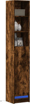 vidaXL - Dressoir - met - LED - 36x32,5x200 - cm - bewerkt - hout - gerookt - eikenkleur