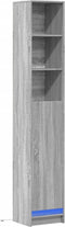 vidaXL - Dressoir - met - LED - 36x32,5x200 - cm - bewerkt - hout - grijs - sonoma - eiken