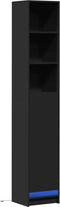 vidaXL - Dressoir - met - LED - 36x32,5x200 - cm - bewerkt - hout - zwart