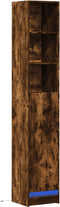 vidaXL - Dressoir - met - LED - 36x32,5x200 - cm - bewerkt - hout - gerookt - eikenkleur