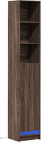 vidaXL - Dressoir - met - LED - 36x32,5x200 - cm - bewerkt - hout - bruin - eikenkleur