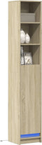 vidaXL - Dressoir - met - LED - 36x32,5x200cm - bewerkt - hout - sonoma - eikenkleurig