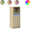 vidaXL - Dressoir - met - LED - 38x34x100 - cm - bewerkt - hout - sonoma - eikenkleurig