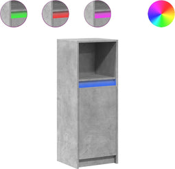 vidaXL - Dressoir - met - LED - 38x34x100 - cm - bewerkt - hout - betongrijs