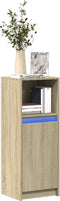 vidaXL - Dressoir - met - LED - 38x34x100 - cm - bewerkt - hout - sonoma - eikenkleurig