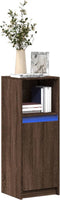 vidaXL - Dressoir - met - LED - 38x34x100 - cm - bewerkt - hout - bruin - eikenkleur