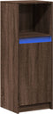 vidaXL - Dressoir - met - LED - 38x34x100 - cm - bewerkt - hout - bruin - eikenkleur