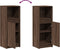 vidaXL - Dressoir - met - LED - 38x34x100 - cm - bewerkt - hout - bruin - eikenkleur