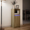 vidaXL - Dressoir - met - LED - 38x34x100 - cm - bewerkt - hout - sonoma - eikenkleurig