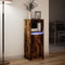 vidaXL - Dressoir - met - LED - 38x34x100 - cm - bewerkt - hout - gerookt - eikenkleurig