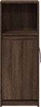 vidaXL - Dressoir - met - LED - 38x34x100 - cm - bewerkt - hout - bruin - eikenkleur