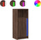 vidaXL - Dressoir - met - LED - 42,5x34x100 - cm - bewerkt - hout - bruin - eikenkleur