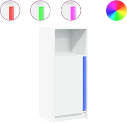 vidaXL - Dressoir - met - LED - 42,5x34x100 - cm - bewerkt - hout - wit