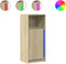 vidaXL - Dressoir - met - LED - 42,5x34x100 - cm - bewerkt - hout - sonoma - eikenkleur