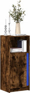 vidaXL - Dressoir - met - LED - 42,5x34x100 - cm - bewerkt - hout - gerookt - eikenkleur