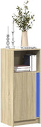 vidaXL - Dressoir - met - LED - 42,5x34x100 - cm - bewerkt - hout - sonoma - eikenkleur