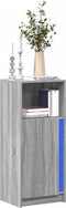 vidaXL - Dressoir - met - LED - 42,5x34x100 - cm - bewerkt - hout - grijs - sonoma - eiken