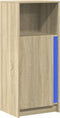 vidaXL - Dressoir - met - LED - 42,5x34x100 - cm - bewerkt - hout - sonoma - eikenkleur