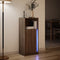 vidaXL - Dressoir - met - LED - 42,5x34x100 - cm - bewerkt - hout - bruin - eikenkleur